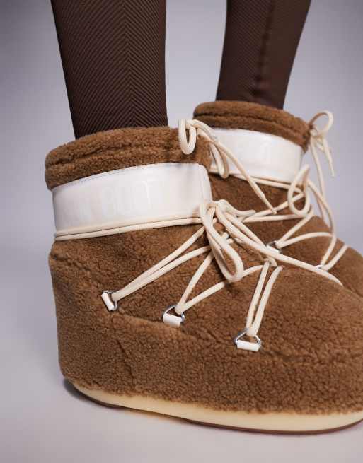 Moonboot - Icon - Stivali bassi in pile marrone cammello , 4 di 4