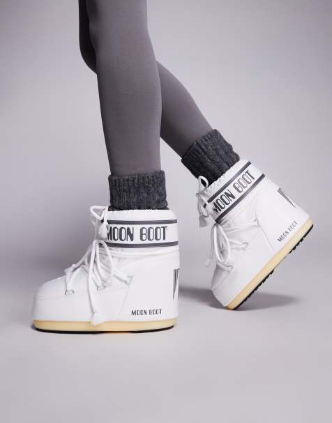 Moonboot - Icon - Stivali bassi monocromatici bianchi in nylon - view 1