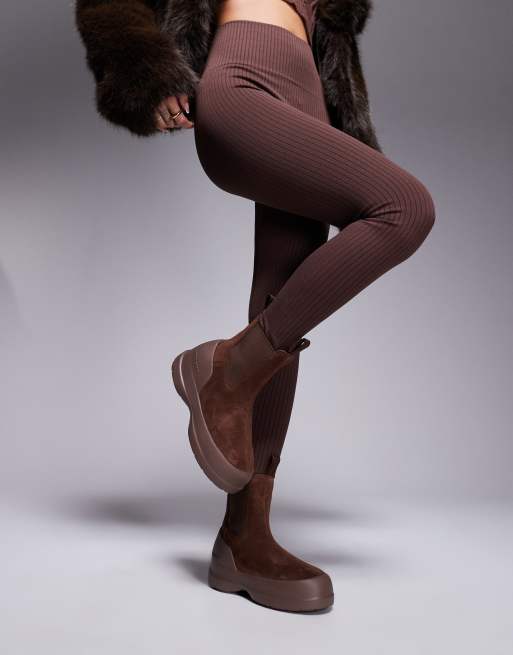 Moonboot unisex Luna chelsea boots in brown | ASOS