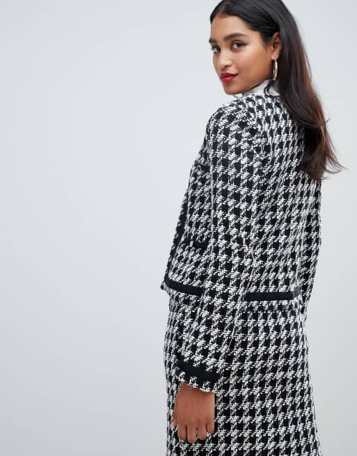 Morgan Blazer motif pied de poule Noir et blanc