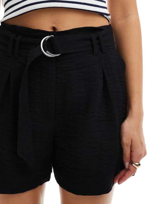 Buckle black shorts online