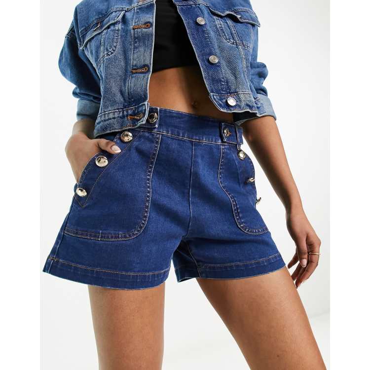 Dark denim clearance shorts