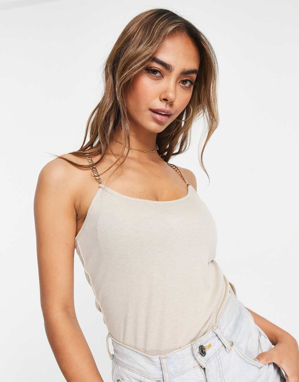 Morgan chain detail cami top in stone