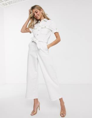 asos white denim jumpsuit