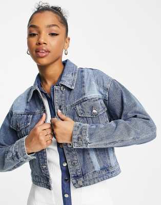 Morgan denim jacket in light wash blue