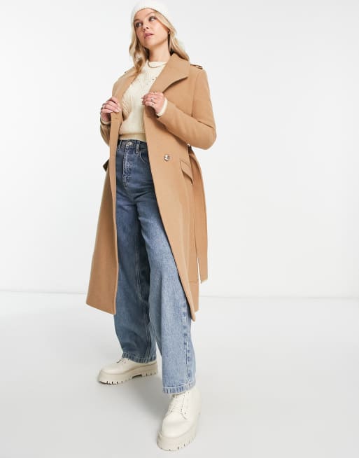 New Look tailored maxi coat in camel