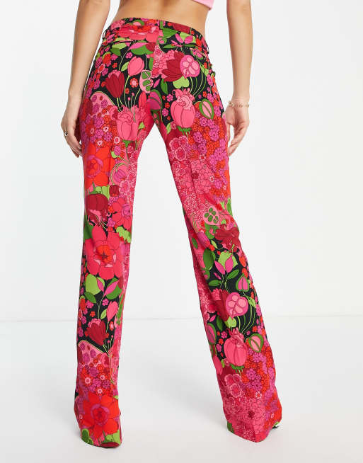 Morgan - Elegante broek met lage taille en bloemenprint in multi, deel van co-ord set, 2 van 4