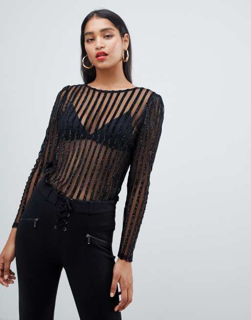 Tight sheer hot sale top