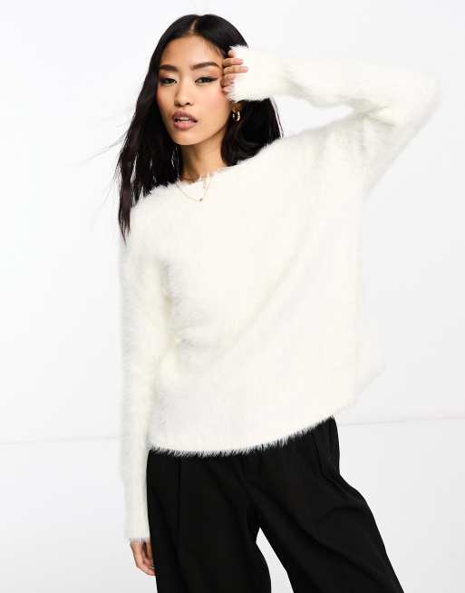 White faux shop fur jumper