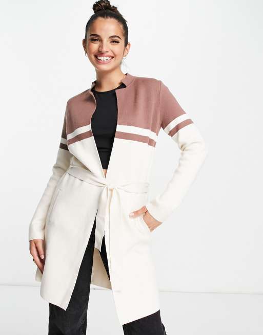 Morgan Gilet color block Marron multicolore
