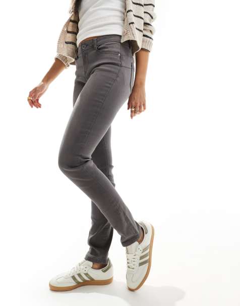 Morgan – Gråtvättade skinny jeans med hög midja - view 1