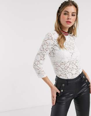 asos white lace top