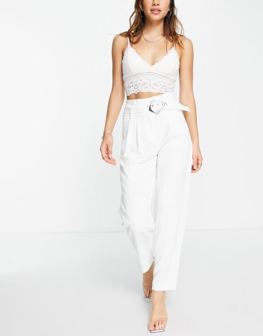 White cigarette shop pants