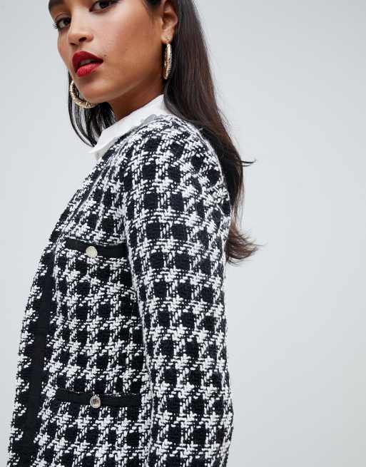 Houndstooth hot sale check blazer