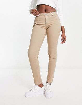 Morgan low waist skinny jean in camel - ASOS Price Checker