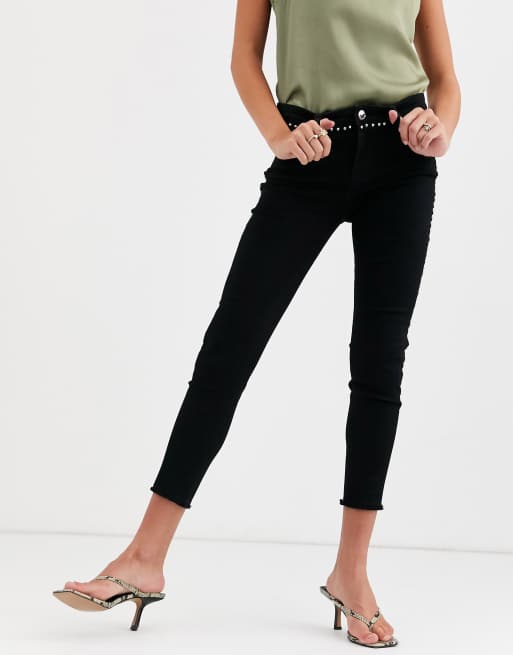 Morgan - Jeans neri con borchie