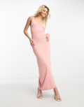 Morgan knitted cami maxi dress in pink-Orange