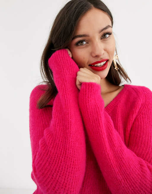 Morgan knitted jumper in hot pink