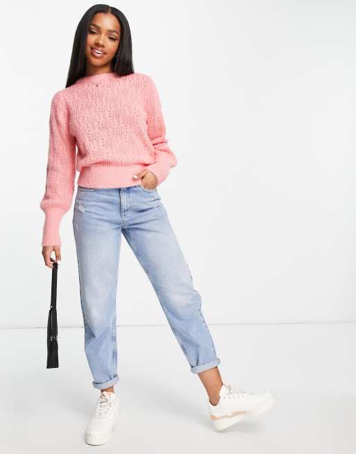 Topshop pink hot sale fluffy jumper