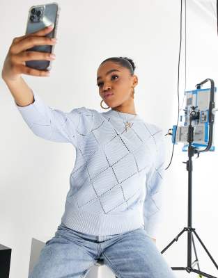 Morgan knitted top in blue