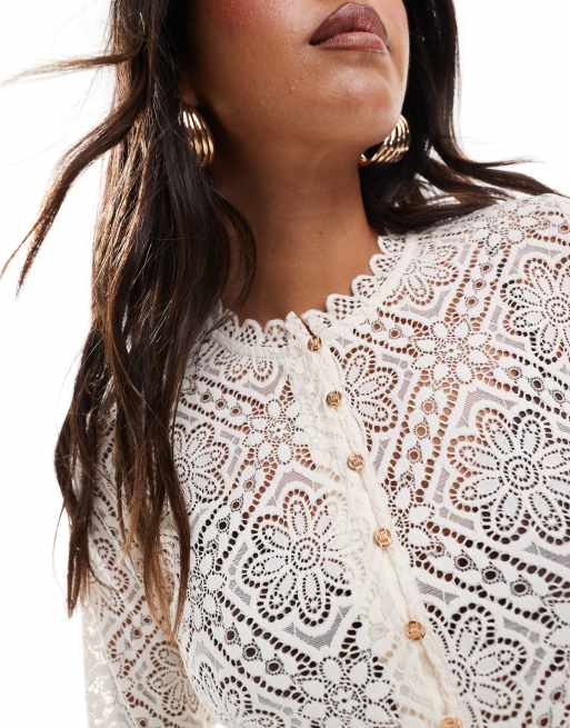 Lace sleeve cardigan hotsell