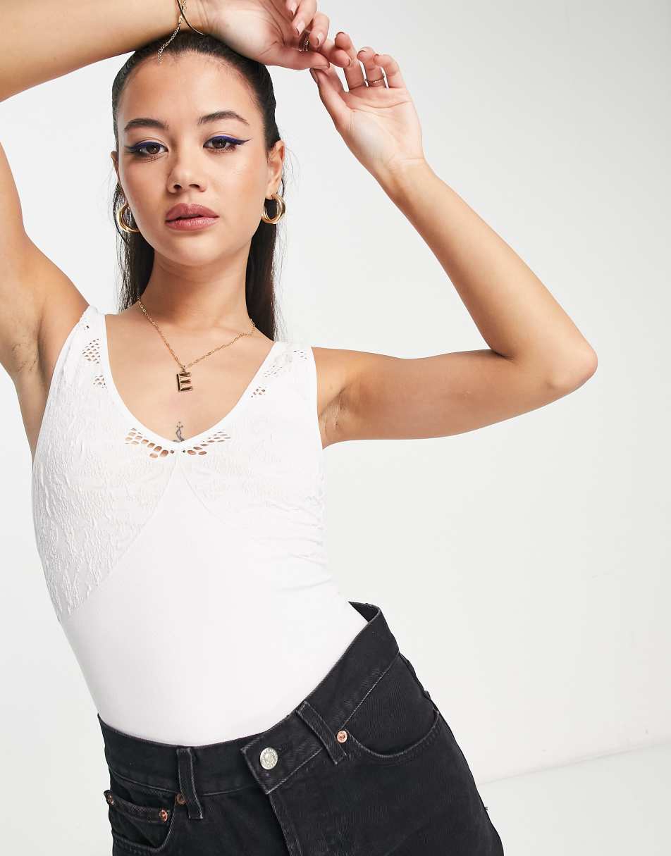 ASOS DESIGN seamless bandeau top in white