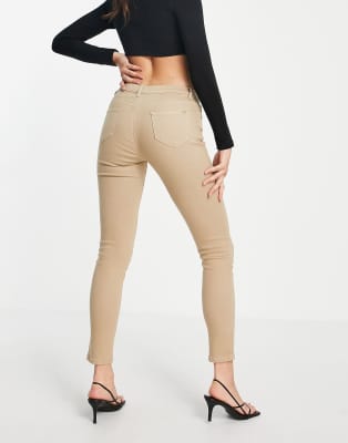 Morgan low waist skinny jean in camel | ASOS