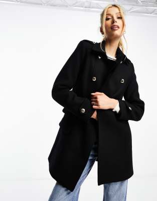 Morgan wool double breasted princess coat in black - ASOS Price Checker