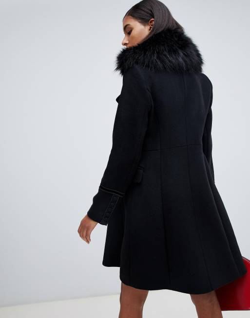 manteau morgan noir fourrure