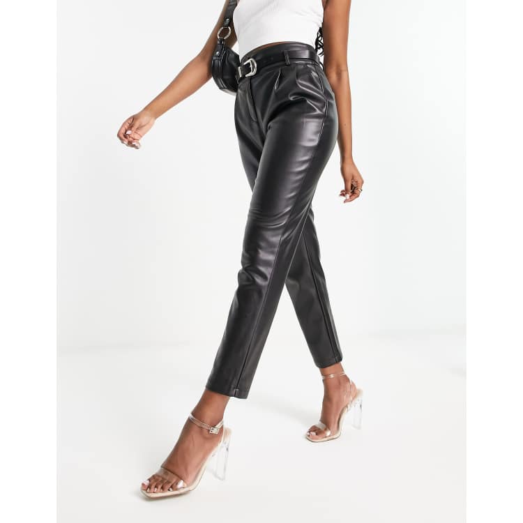 Pantalon taille haute clearance cuir