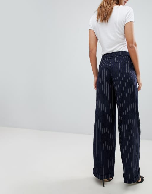 Morgan Pantalon large fines rayures ASOS