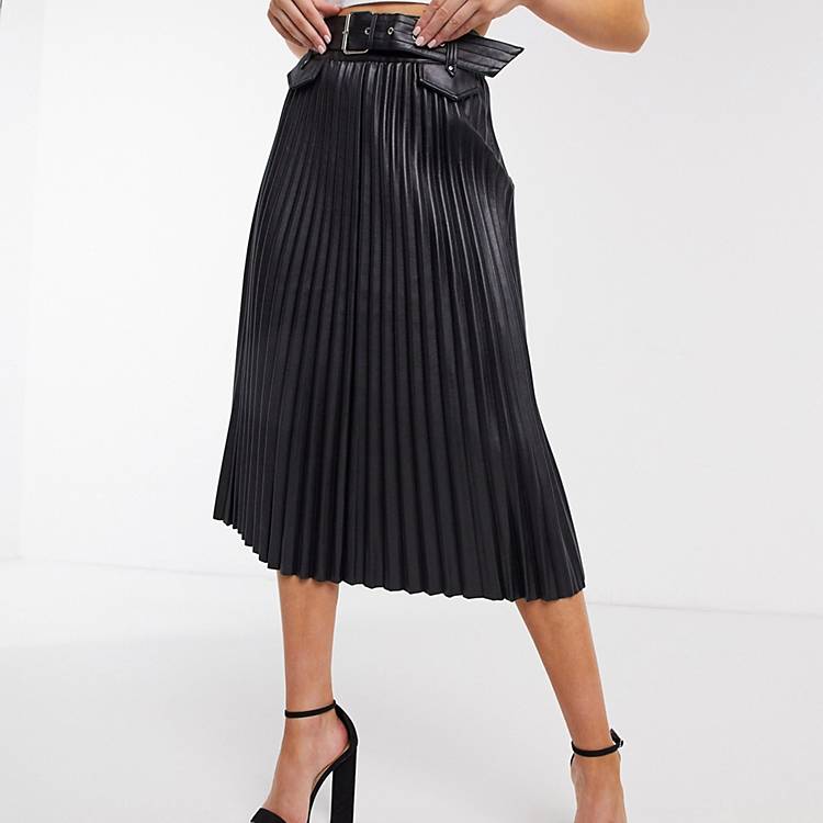 Black Pleated Flared Skirt Suncoo | vlr.eng.br