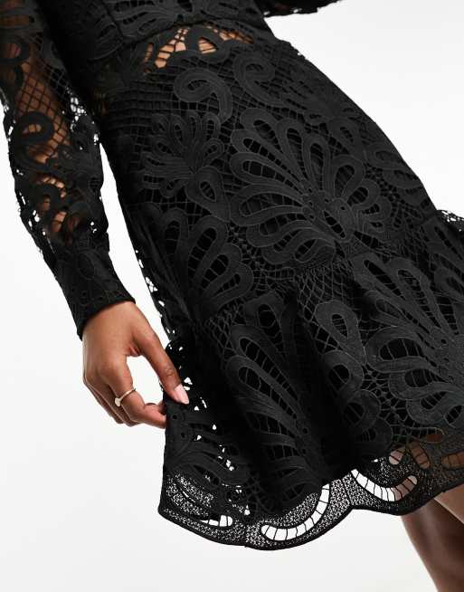 Morgan Robe courte avec appliqué en dentelle de qualité