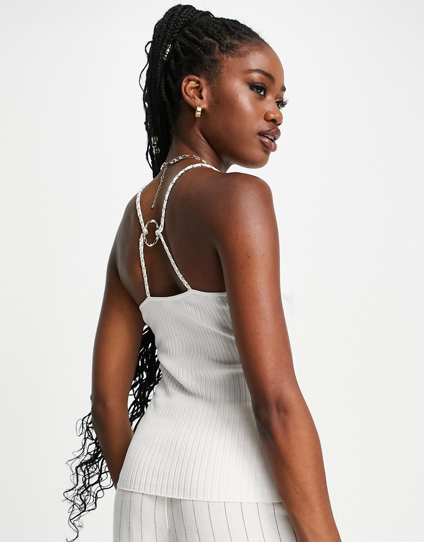 Morgan strappy back ring detail top in white