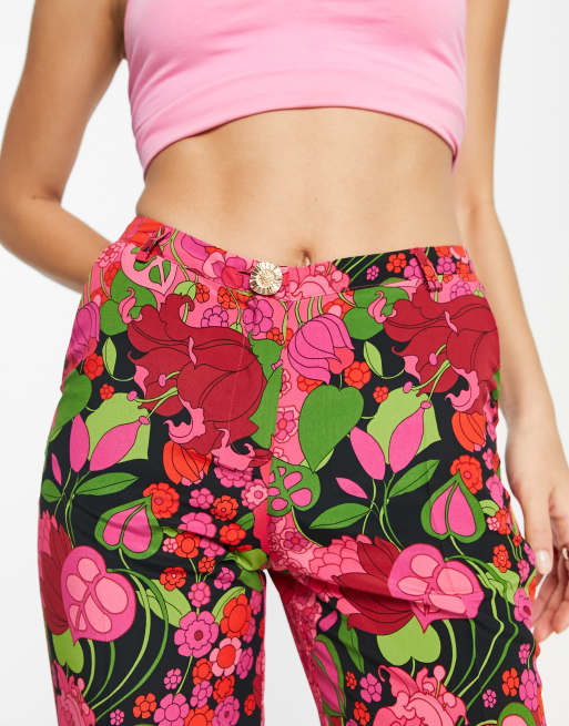 Morgan tailored low waist pants in multi floral (part of a set), 3 of 4