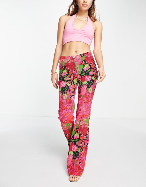 Morgan tailored low waist trouser co ord in multi floral ASOS