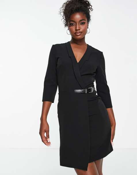 Morgan - Vestito blazer avvolgente nero con fibbia - view 1