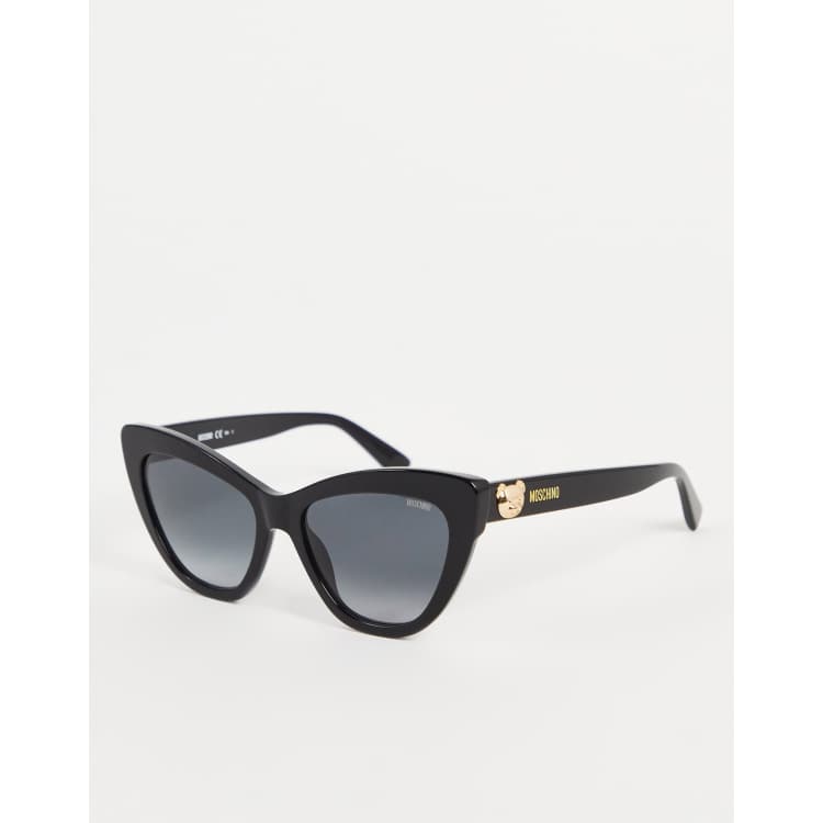 Moschino bear cat eye sunglasses in black | ASOS display picture 2
