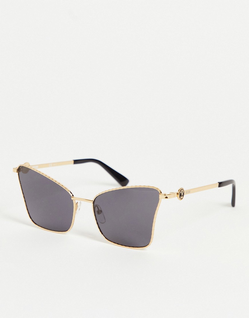 Moschino Cat Eye Sunglasses In Gold