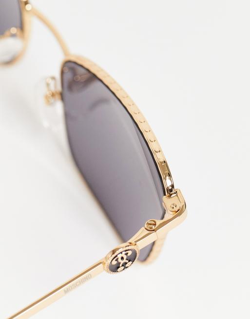 Moschino - Cat-Eye Metal Sunglasses - Gold - Moschino Eyewear - Avvenice