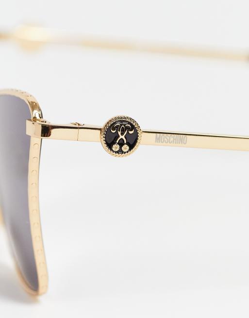 Moschino - Cat-Eye Metal Sunglasses - Gold - Moschino Eyewear - Avvenice