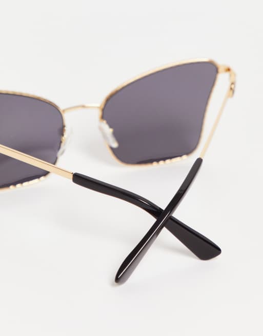 Moschino - Cat-Eye Metal Sunglasses - Gold - Moschino Eyewear - Avvenice