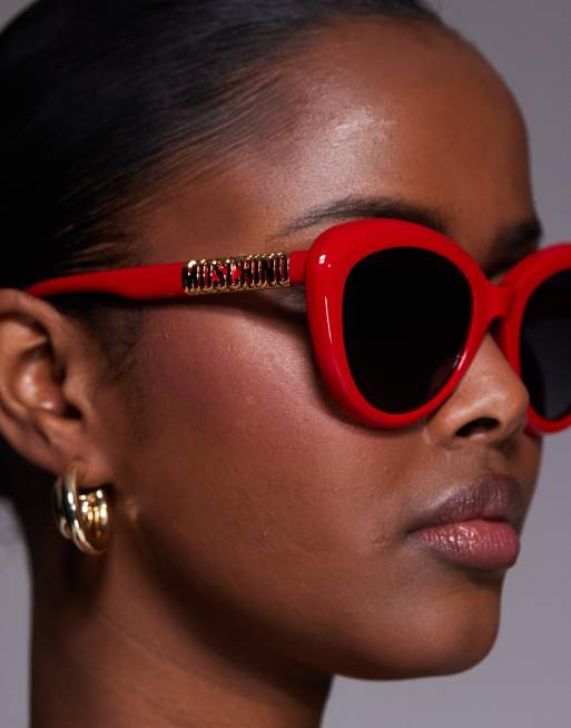 Moschino - Cat eye zonnebril in rood, 2 van 3