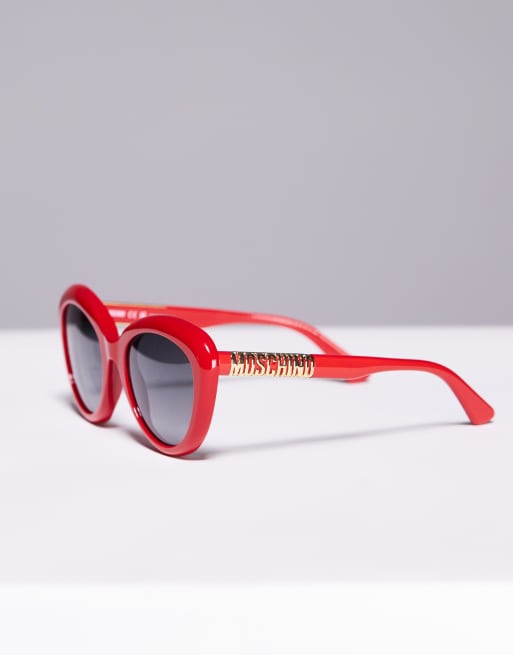 Moschino - Cat eye zonnebril in rood, 3 van 3