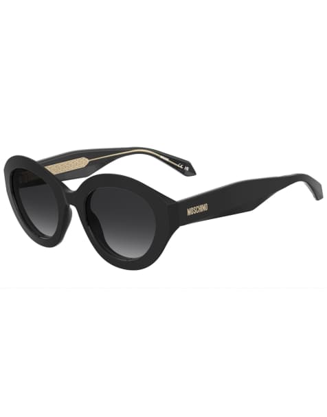 Moschino - Cat eye zonnebril met donkergrijze glazen in zwart - view 1