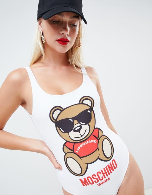 Moschino Costume da bagno con stampa di orso