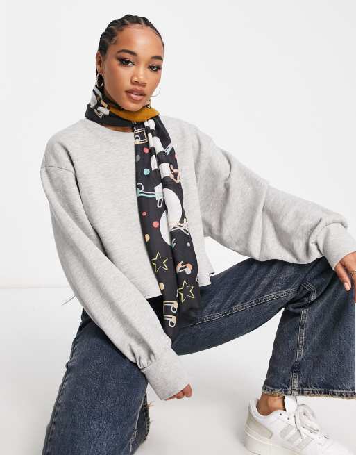 Moschino – Czarny szalik z logo z motywem misia, 3 z 4