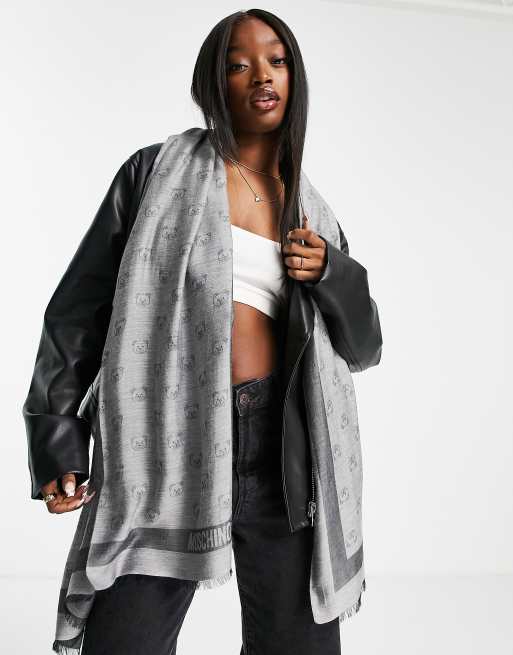 Moschino - Écharpe à micro logo - Gris