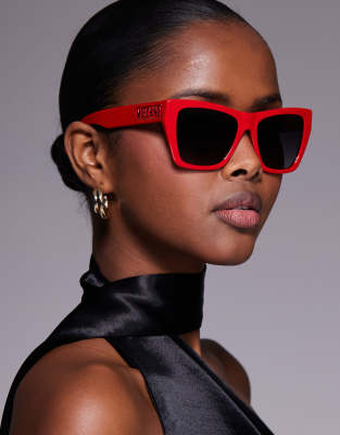 Moschino - Eckige Sonnenbrille in Rot