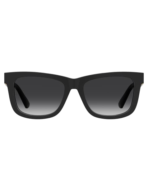 Moschino – Eckige Sonnenbrille in Schwarz - view 1